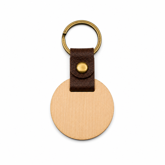 Custom Round Wooden Keychain